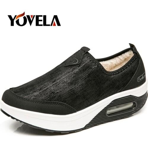 New Women Flat Casual Shoes High Quality Keep Warm Winter Loafers Women Warm Fur Slip on Platform Female Shoes Women Sneakers