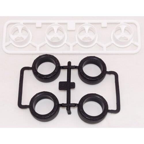 1 Set Small Diameter Tires & Wheels For Racer JR. 18613 Tamiya Mini 4WD Racing Car Model