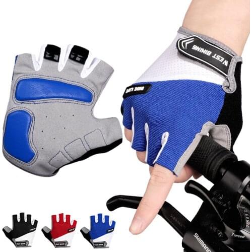 1Pair Anti-slip Half Finger Bicycle Cycling Gloves Outdoor Breathable Road Bike Riding Accessory