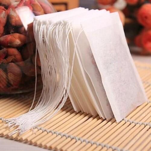 100pcs/Lot Tea Bags 5.5 X 7CM Empty Scented Tea Bags Infuser With String Heal Seal Filter Paper For Herb Loose Tea