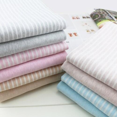 170x50cm Cotton elastic sanded knitting stripe cloth material cloth baby t-shirt internality soft 5% stretch Lycra 460g/m