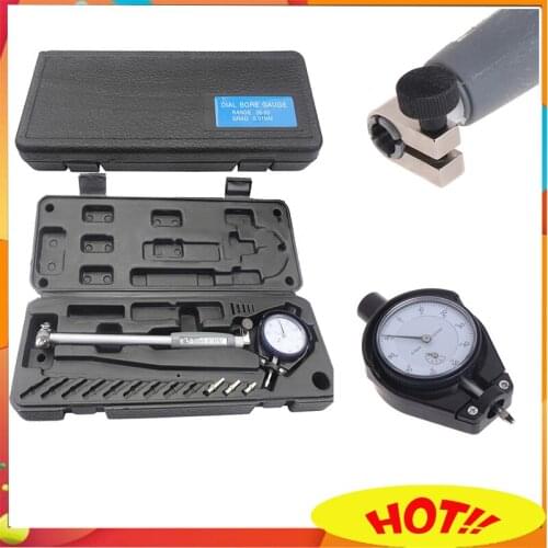 2" - 6" Bore Gauge 0.001" Deep Engine Hole Cylinder Measurement Gage Cylinder 50-160mm 0.01mm Dial Bore Indicator Gauge