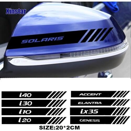 2pcs Car Rearview Mirror Sticker For Hyundai i10 i20 i30 i40 ix35 TUCSON Elantra SONATA GENESIS SOLARIS VEOSTER TRITON ACCENT