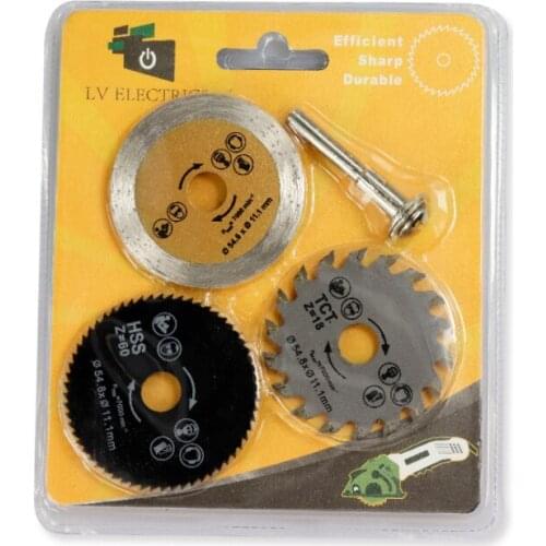 3Pcs HSS High Quality Mini Circular Saw Blade 54.8mm Wood Cutting Blade Set