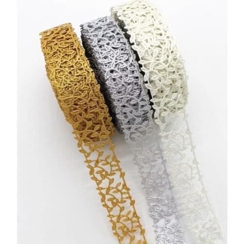 30mm gold/silver/white hollow lace ribbon 10y20y headdress hair bow DIY manual material clothing accessories