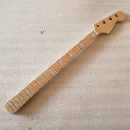 4-String 20 Fret For Maple Bass Guitar Neck Parts white block inlay