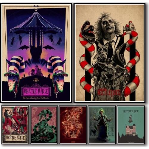 42 Designs Tim Burton Movie Kraftpaper Poster HomeDecal Painting Wall Sticker for Coffee House Bar A3 2