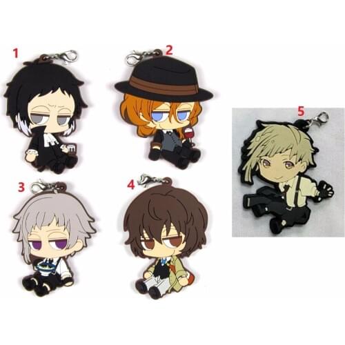 Bungo Stray Dogs Anime keychain Dazai Osamu Atsushi Nakaji Edogawa Ranpo Doppo Kunikida Rubber strap/phone charms