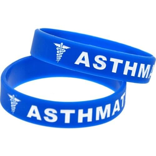 OBH 1PC Asthmatic Silicone Wristband in Kid Size Candy Color Debossed Logo