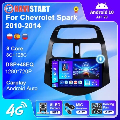 For CHEVROLET Spark Beat M300 2011-2014 Smart Car Radio Muitimedia Android 9.0 Stereo Video Player GPS Navigation 2 Din 4G WiFi