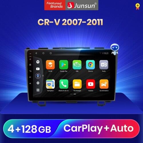 Junsun V3 Pro Qualcomm Voice Control Android 10 Car Radio Multimedia Player For Honda CR-V 2007-2011 CarPlay Auto 2Din