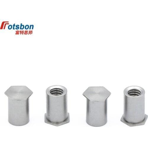 BSO-M3-25 Blind Hole Threaded Standoffs Hex Rivet Self Clinching Feigned Crimped Standoff Server Cabinet Sheet Metal Spacer PEM