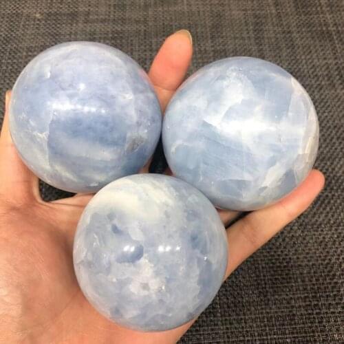 Celestine Sphere Natural Quartz Crystal Gemstones Ball Healing Decoration Stones