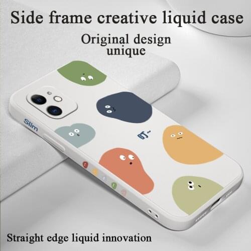 Little Cartoon Monster Phone Case For iPhone 12 Pro Max 11 X XS XR XSMAX SE2020 8 8Plus 7 7Plus 6 6S Plus Cover