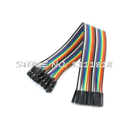 Colored 20P Female Connector Test Line Wire Cable 2.54mm Pitch 18cm 7" Long