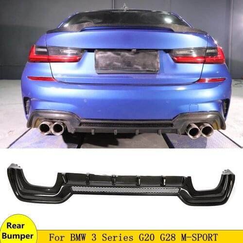 Rear Bumper Lip Diffuser Spoiler carbon fiber Body Kit For BMW 3 Series G20 G28 2019-2020 Car Accessories