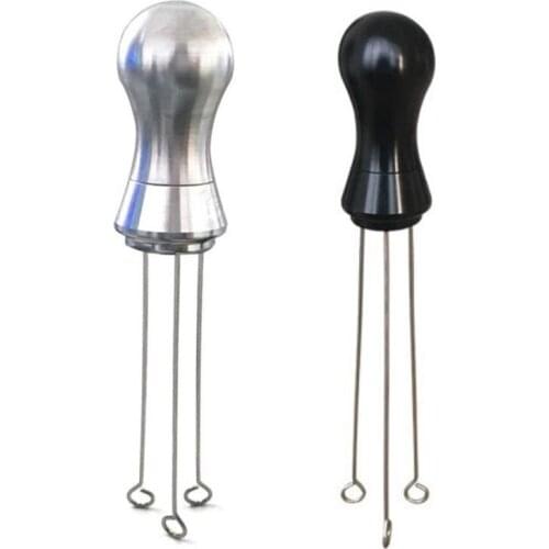 Coffee Tamper Distributor Leveler Tool New Needle Type Alloy Handle Coffee Pin Cloth Powder Dispenser Coffee Powder Distributor