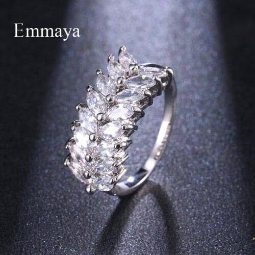 Emmaya Ingenious Model Symmertrical Cubic Zircon Ring For Women And Girls Elegant Decoration In Fashion Party