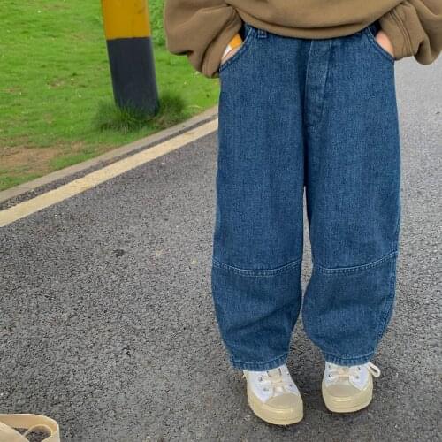 2021 Korea style girls boys denim pants autumn fashion kids long jeans pants 2-8 years