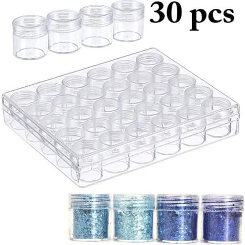 Diamond painting storage box, 60-slot diamond painting accessory shockproof jar, used for jewelry beads, embroidery rhinestones