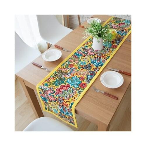 Colorful Southeast Asian nation wind cotton and linen tablecloth Dinning Tablerunner