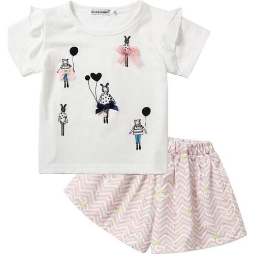 Summer Girls T-shirt Skirt Suit Baby Girl Clothing Sets Fashion Kids Princess Cotton Short Sleeve T shirts Clothes Set