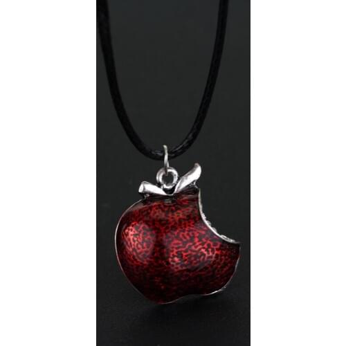 Hot Sell Once Upon A Time Snow White Regina Crystal Red Poison Apple Pendant Necklace Gift For Men and Women