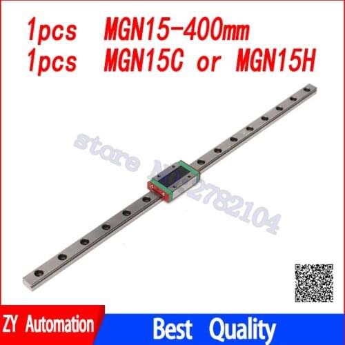 15mm Linear Guide MGN15 400mm linear rail way + MGN15C or MGN15H Long linear carriage for CNC X Y Z Axis