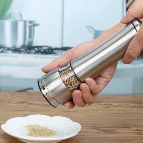 21.5CM Stainless Steel Pepper Grinder Mill Adjustable Manual Mill for Seasoning Spice Ceramic Burr Mills for Kitchen Tools