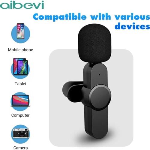 Aibevi Live Broadcast Mic Wireless Microphone System USB C Video Recording Mic for Type C for iOS Cellphone Mobile Phone Tablet