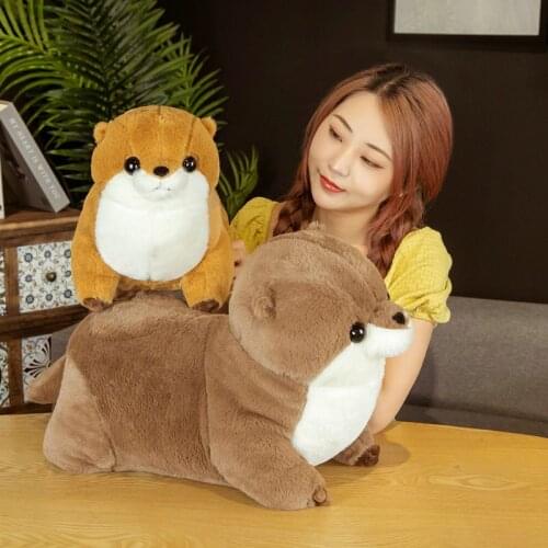 1pc 50/65cm Lovely Otter Plush Toys Stuffed Realistic Wild Animal Dolls Soft Sloth Pillow Christmas Room Decor Gift for Kids