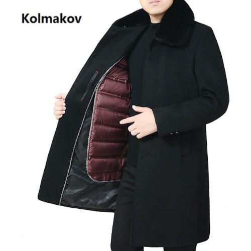 2021 winter new arrival thick coat men,Down Liner Detachable wool trench coat men,mens 80% white duck down jackets ,size L-4XL