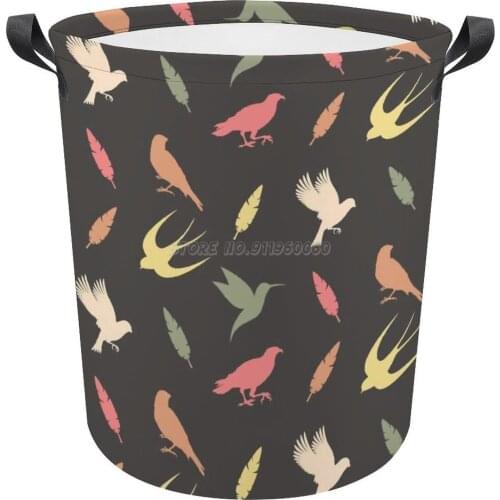 Fall Pastel Birbs N' Feathers Pack / Pattern-Dark Foldable Large Capacity Laundry Basket Dirty Clothes Basket Home Organizer Sto