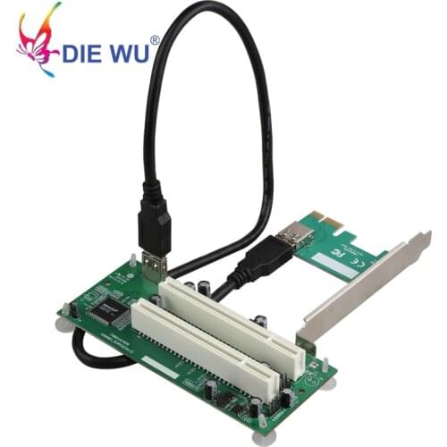 PCI-Express to PCI Adapter Card PCIe to Dual Pci Slot Expansion Card USB 3.0 Add on Cards Converter TXB093