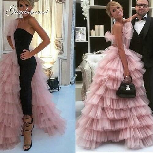 Half Aline Layers Parent Child Prom Dresses Tulle Scoop Flower Girl Dress Half Black Satin Tiered Ruffle Party Dress