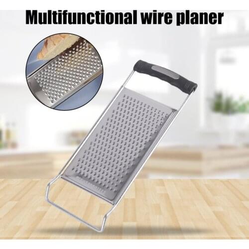 Stainless Steel No Skid Bottom Flat Grater Handheld Garlic Grater Kitchen Gadget for Ginger Soft Handle TS1