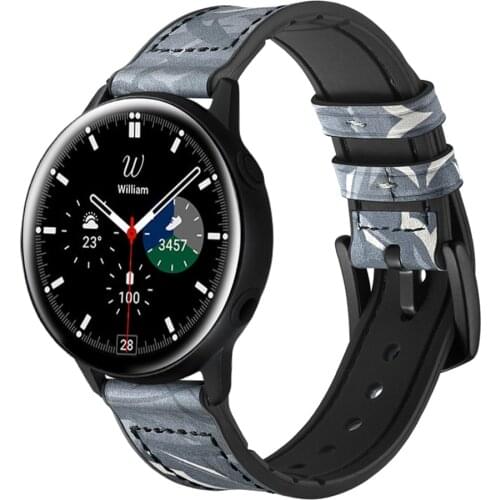 Bands for Samsung Galaxy Watch 4 Classic 42mm 46mm Leather Silicone Strap for Galaxy Watch 4/Active 2 40mm 44mm Bracelet Wrist