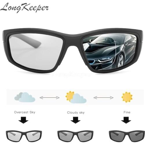 LongKeeper Photochromic Sunglasses Men Women Polarized Lens Anti-UV Driving Goggles Chameleon Gafas de sol Change color Glass