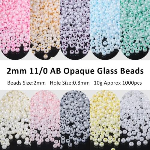 2mm 11/0 AB Opaque Colors Glass Seed Beads Spacer Czech Beads Diy Charm For Jewelry Making Fitting Garment Sewing Accessories