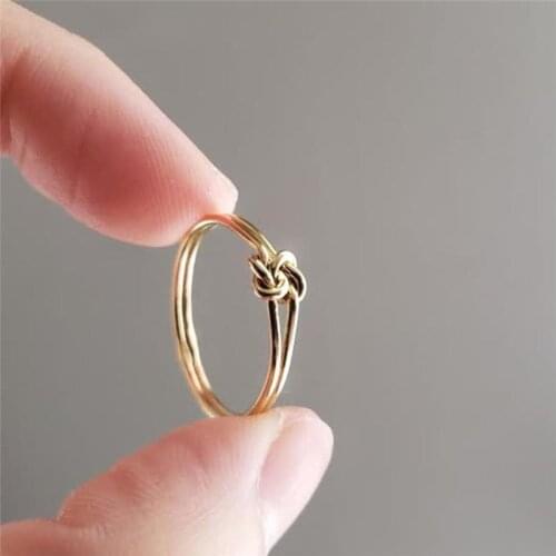 Knot Ring14K gold filled Knuckle Ring Boho Gold Jewelry Anillos Mujer Minimalistic Stacking Bohemian Ring for Women