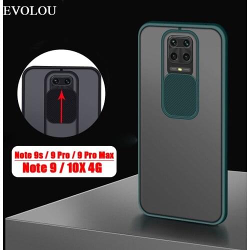 Slide Camera Lens Protection Cover for Xiaomi Redmi Note 9 Pro Max Note 9s POCO X3 NFC Mi 10T Phone Case translucent Back Cover