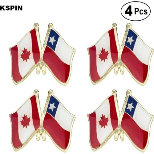 Canada & Chile Friendship Flag Pin Lapel Pin Badge Brooch Icons 4pcs