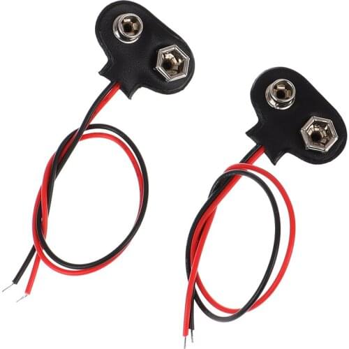 10/15pcs/lot T Type 9V Battery Snap Connector Clip Lead Wires Holder Line Length 15CM
