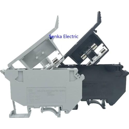 10pcs UK5-HESI UK5RD DIN Rail 4mm2 Screw Fuse Holder Base and Fuse Terminal Blocks Connector UK Fuse Accessories