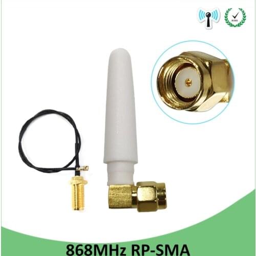 2pcs 868MHz 915MHz Antenna 3dbi RP-SMA Connector GSM 915 MHz 868 MHz antena IOT antenne +21cm SMA Male /u.FL Pigtail Cable