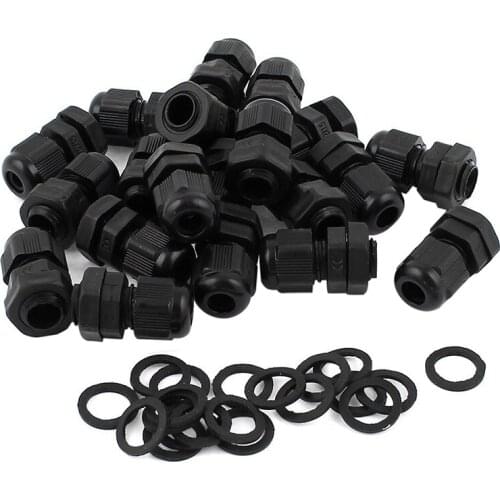 20 Pcs M12 Plastic 3-6.5mm Dia Waterproof Cable Glands Connector CNIM Hot