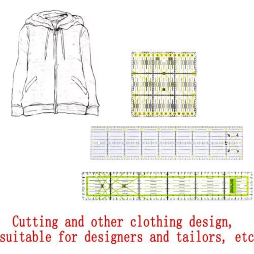 3pcs Acrylic Square Rectangle Square Quilting Patchwork Rulers