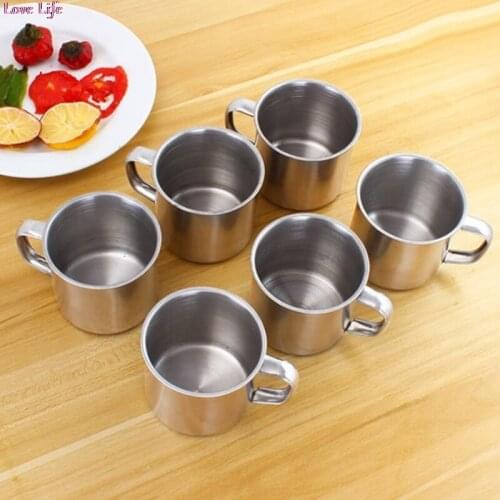 6/3/1pcs Outdoor Camping Hiking Tea Mug Cup Stainless Steel Coffee Cup Office School Gift Useful