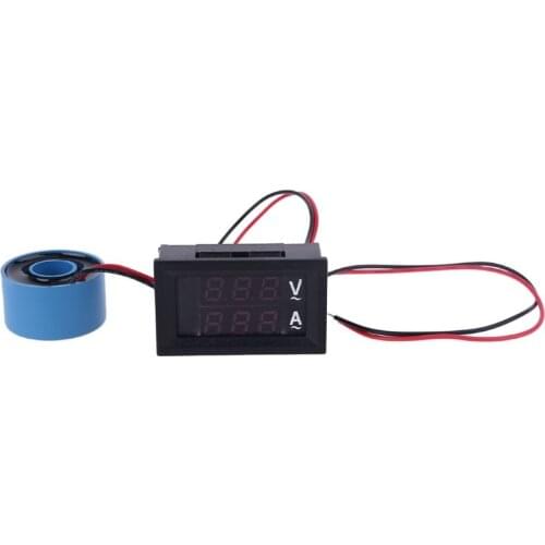 0.28\" Digital Voltmeter Ammeter AC 60-500V 10A 50A 100A Current Meter Volt Gauge 517A