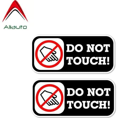 Aliauto 2 x Warning Cover Scratch Creative Car Sticker Do Not Touch Decal PVC Waterproof Suncreen Vinyl,10cm*4cm